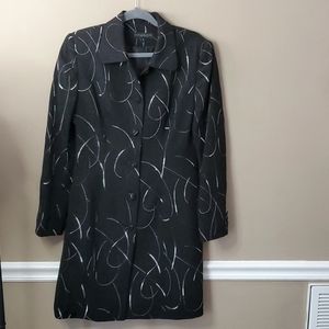 Donna Rae New York Black Embroidered Coat Size 6